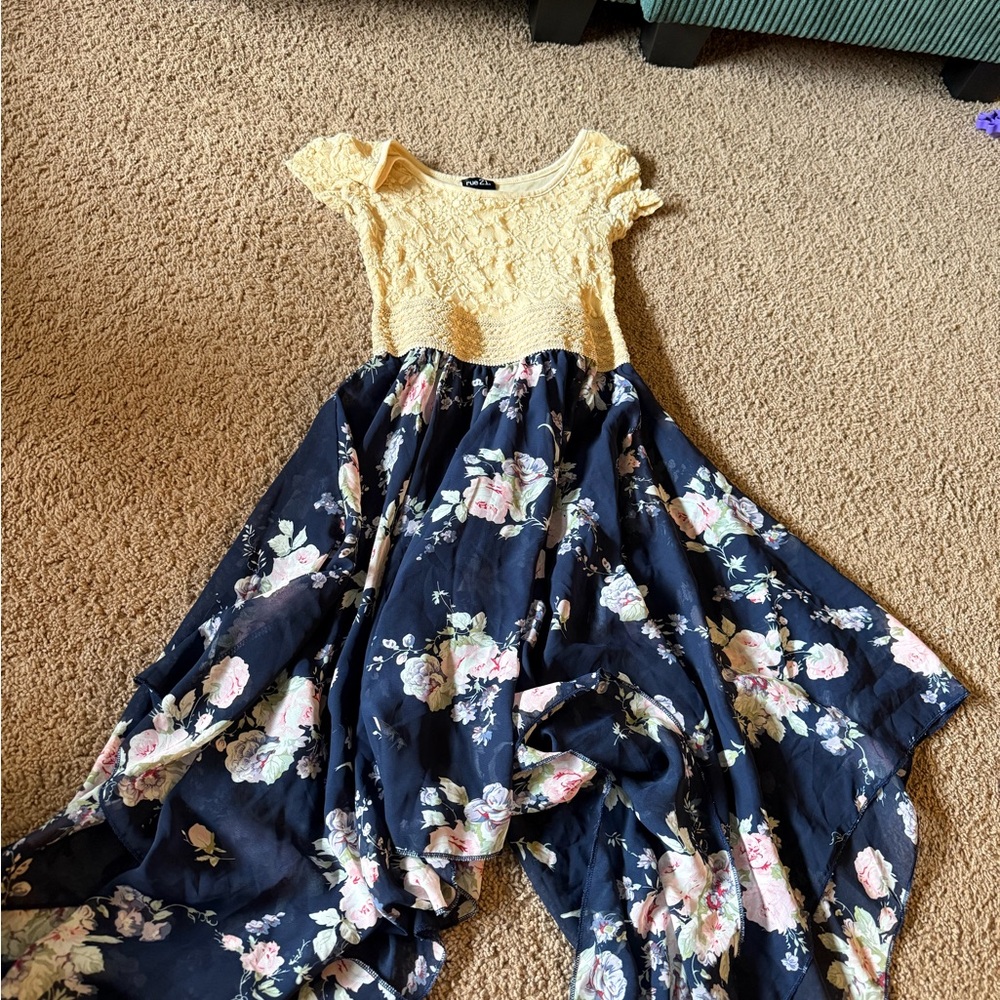 Rue21 Yellow and Floral Blue Kids Romper